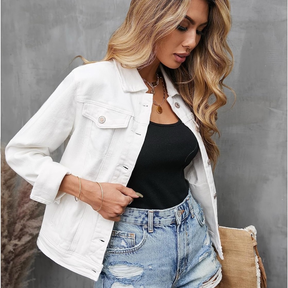 Women's White Denim Jacket